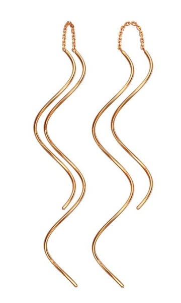 Серьги из красного золота «Двойная спираль»